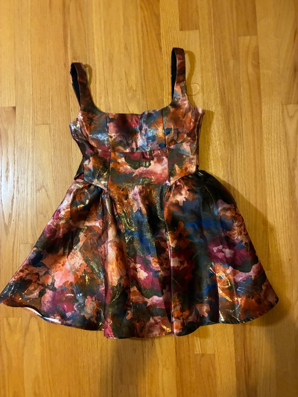 Emerald Sundae Iridescent Metallic Dress in Pink and Gold